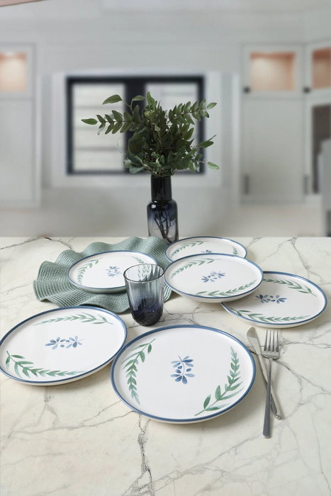 Hermia Juego de Servir Pasteles de 6 Piezas - Blanco, Azul y Verde Hermia Juego de Servir Pasteles de 6 Piezas - Blanco, Azul y Verde